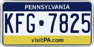 PA license plate KFG7825