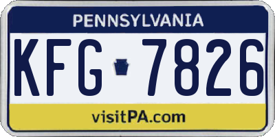 PA license plate KFG7826