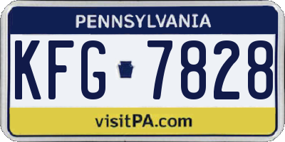 PA license plate KFG7828