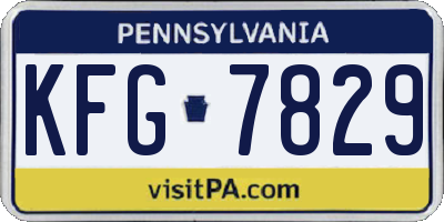 PA license plate KFG7829