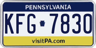 PA license plate KFG7830