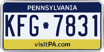 PA license plate KFG7831