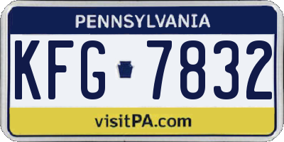 PA license plate KFG7832