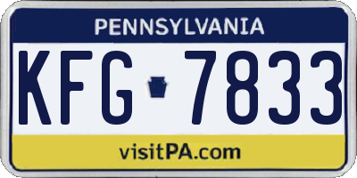 PA license plate KFG7833