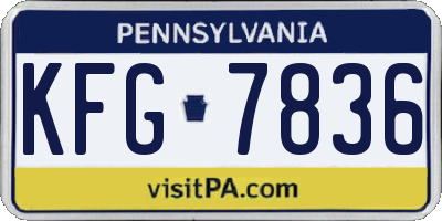 PA license plate KFG7836