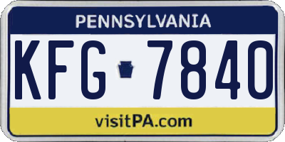 PA license plate KFG7840