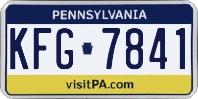 PA license plate KFG7841