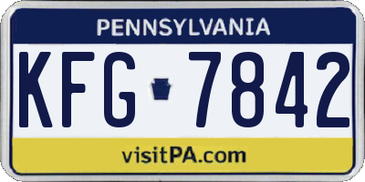 PA license plate KFG7842