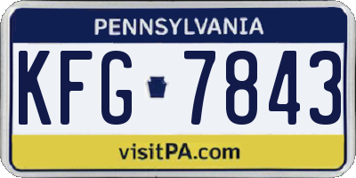PA license plate KFG7843