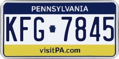 PA license plate KFG7845