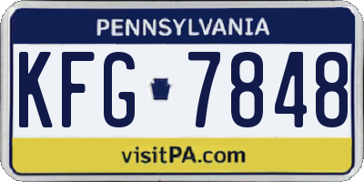 PA license plate KFG7848