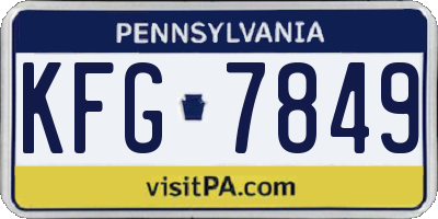 PA license plate KFG7849