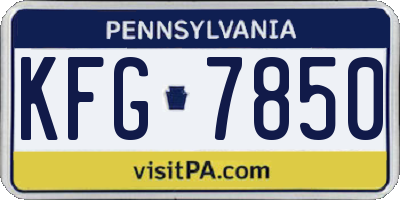 PA license plate KFG7850