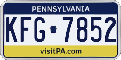 PA license plate KFG7852