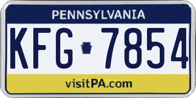 PA license plate KFG7854