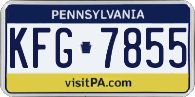 PA license plate KFG7855
