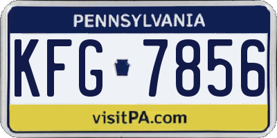 PA license plate KFG7856