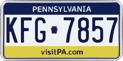 PA license plate KFG7857