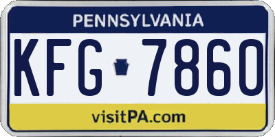 PA license plate KFG7860