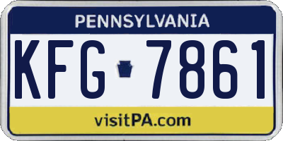 PA license plate KFG7861
