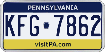 PA license plate KFG7862