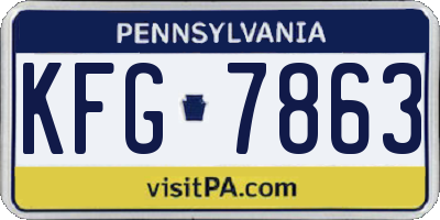 PA license plate KFG7863