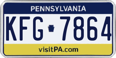 PA license plate KFG7864