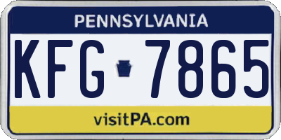 PA license plate KFG7865