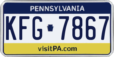 PA license plate KFG7867
