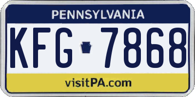 PA license plate KFG7868