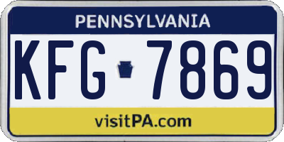 PA license plate KFG7869