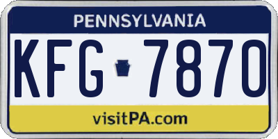 PA license plate KFG7870
