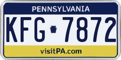 PA license plate KFG7872