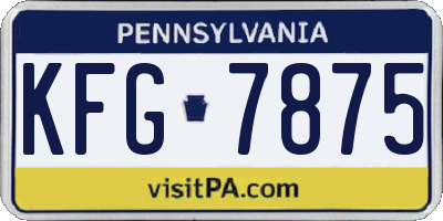 PA license plate KFG7875