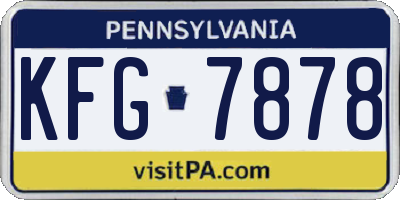 PA license plate KFG7878
