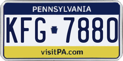 PA license plate KFG7880