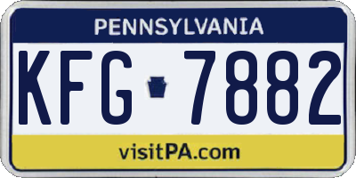 PA license plate KFG7882