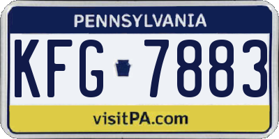 PA license plate KFG7883