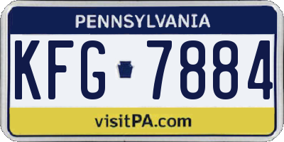 PA license plate KFG7884