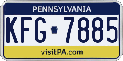 PA license plate KFG7885