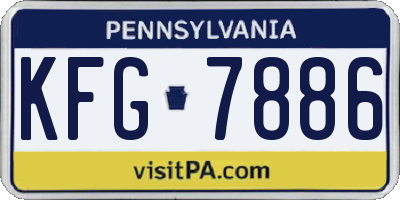 PA license plate KFG7886