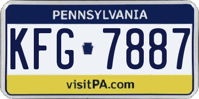 PA license plate KFG7887