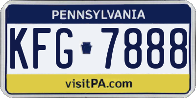 PA license plate KFG7888