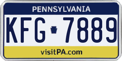 PA license plate KFG7889