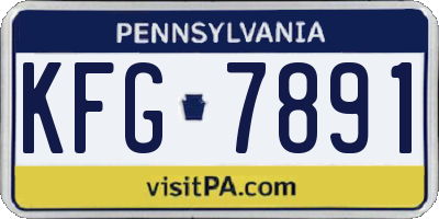 PA license plate KFG7891