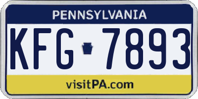 PA license plate KFG7893