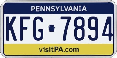 PA license plate KFG7894