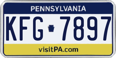 PA license plate KFG7897