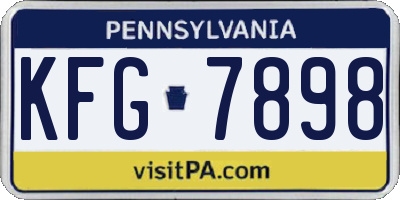 PA license plate KFG7898