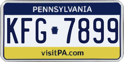 PA license plate KFG7899